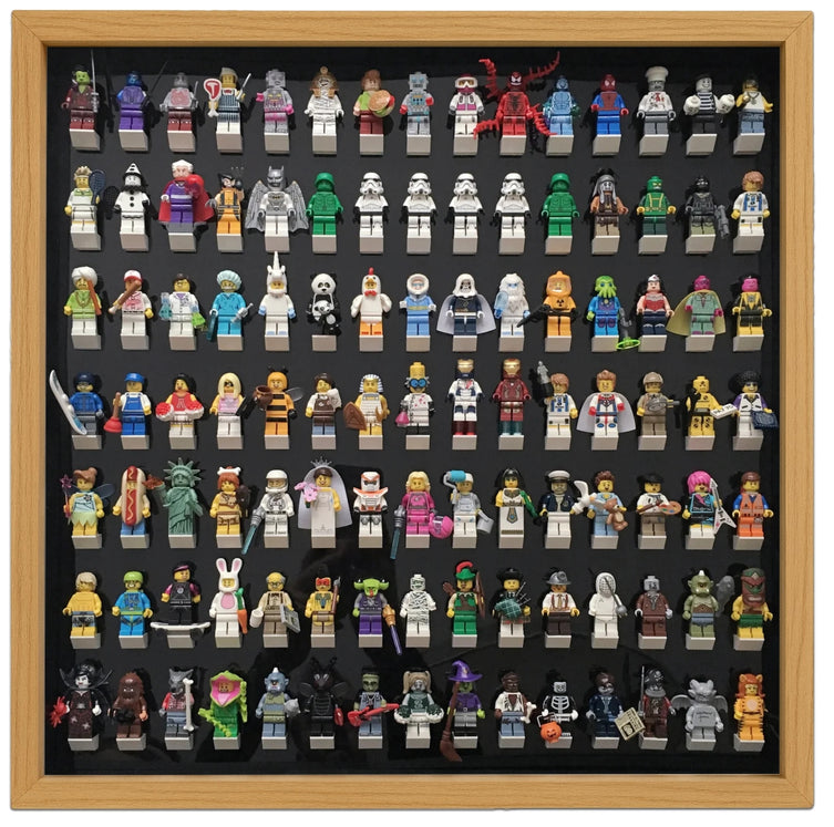 Lego Minifigures Display Frame Black Edition Oak Large  Lego Minif...