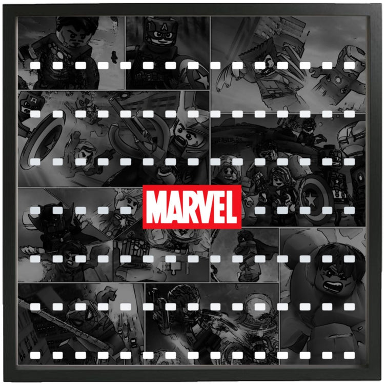 Lego Minifigures Display Frame Black Comic Large  Lego Marvel Supe...