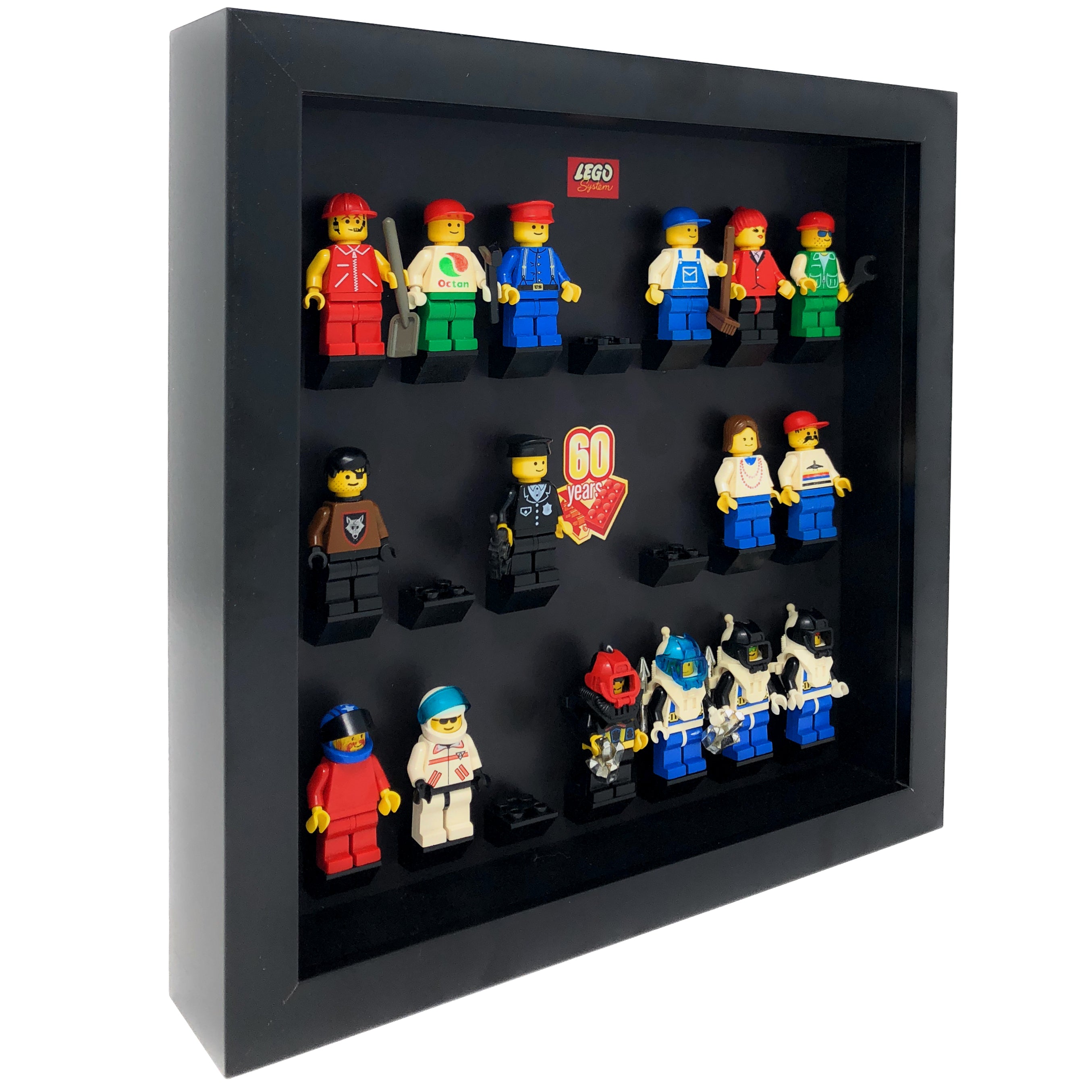 Display Frame for 60 Anniversary vintage Minifigures Display