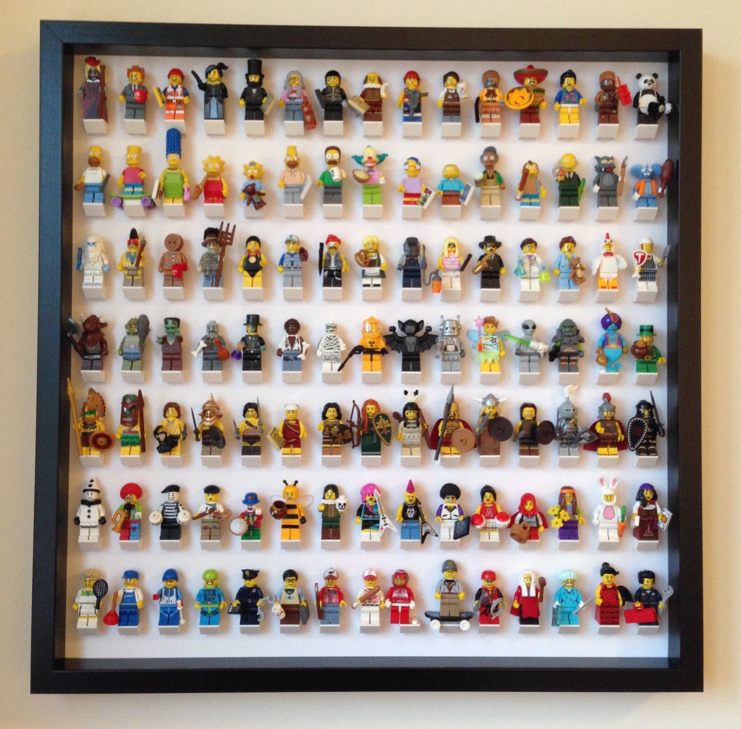 Lego minifigure wall clearance display case