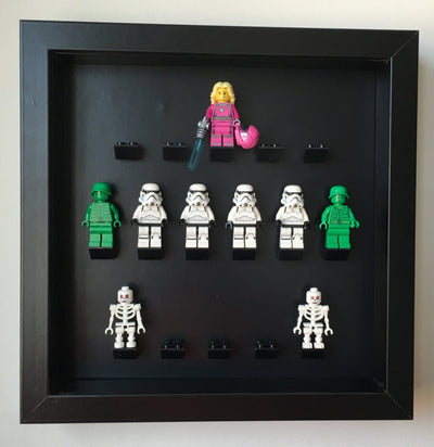 Custom Lego Minifigures black edition black frame display - Lego Minifigures Display