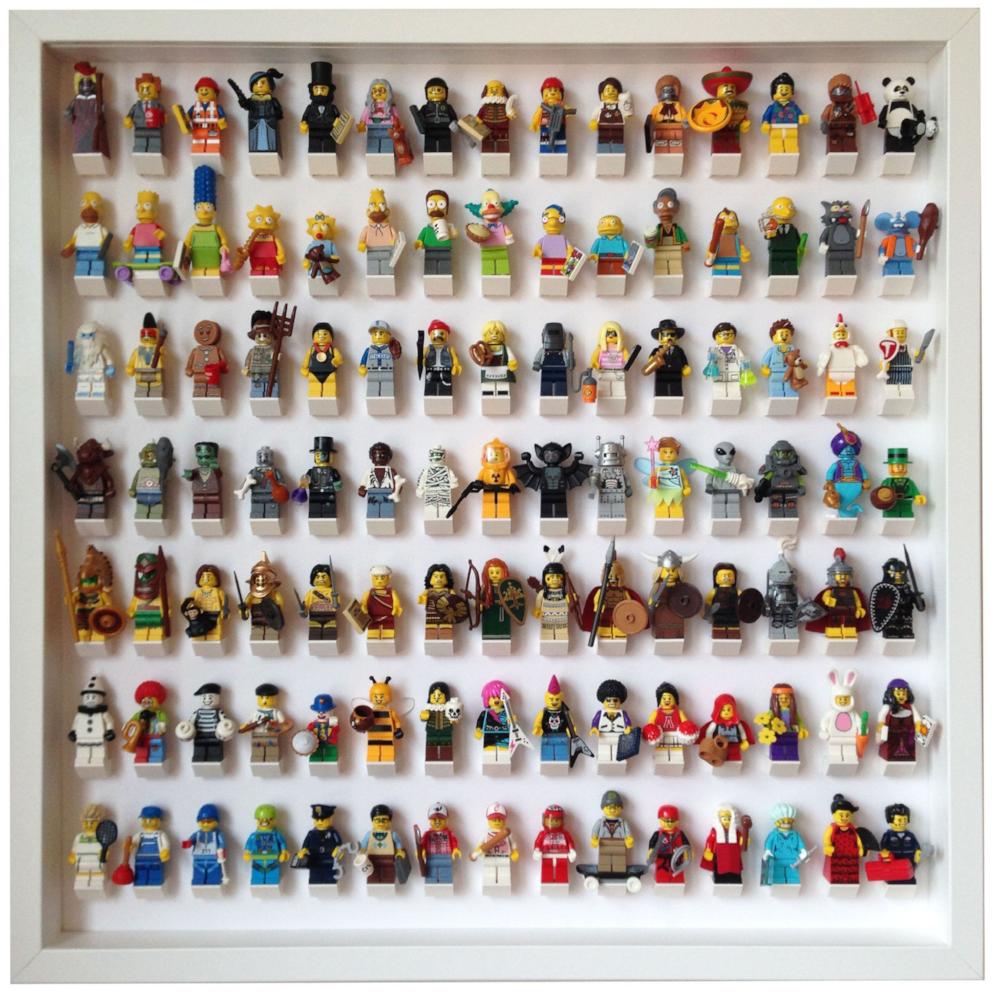 Lego Minifigures Display Frame White Large for 105 Lego Minifigures