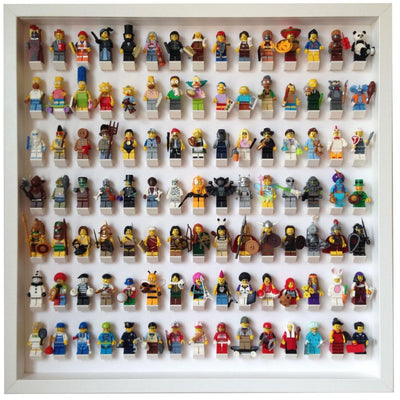 105 Lego Minifigures white frame display - Lego Minifigures Frame Display - 1
